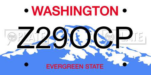 Z29OCP Washington License Plate