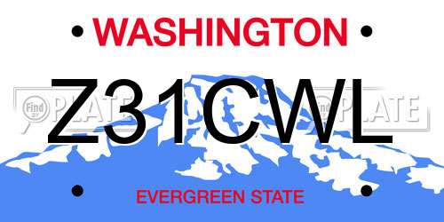 Z31CWL Washington License Plate