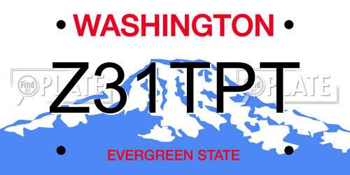 Z31TPT Washington License Plate