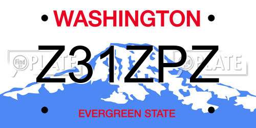 Z31ZPZ Washington License Plate