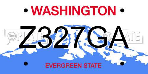 Z327GA Washington License Plate