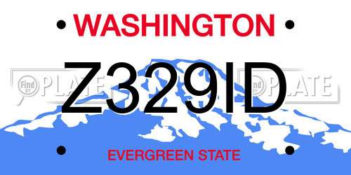Z329ID Washington License Plate