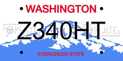 Z340HT Washington License Plate