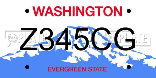 Z345CG Washington License Plate