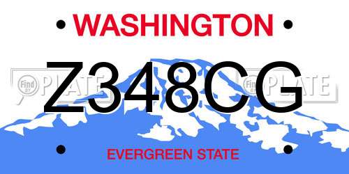 Z348CG Washington License Plate