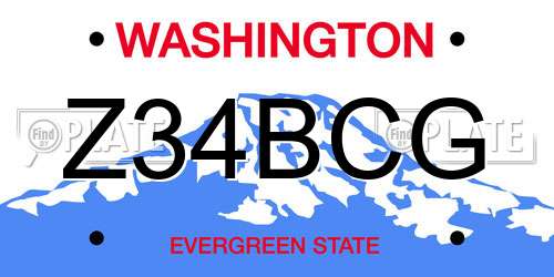Z34BCG Washington License Plate