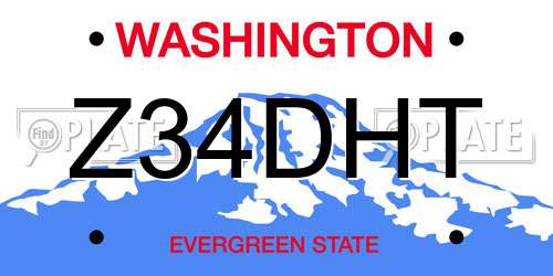 Z34DHT Washington License Plate