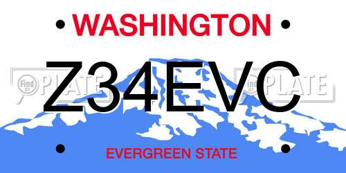 Z34EVC Washington License Plate