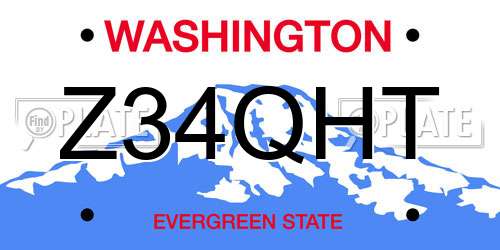 Z34QHT Washington License Plate