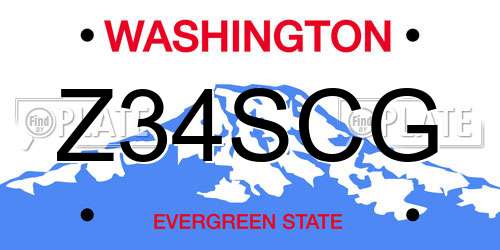 Z34SCG Washington License Plate