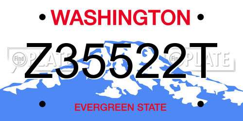 Z35522T Washington License Plate