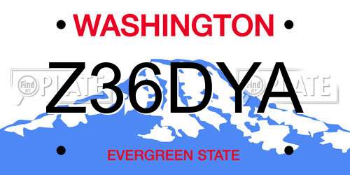 Z36DYA Washington License Plate