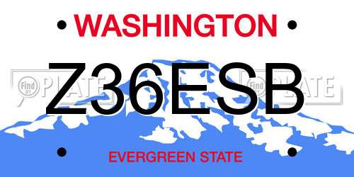 Z36ESB Washington License Plate