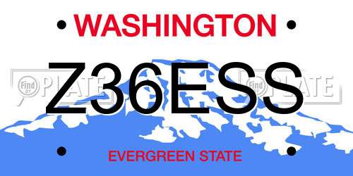Z36ESS Washington License Plate