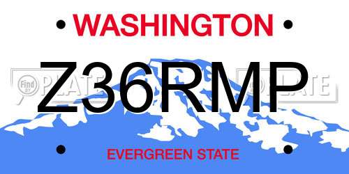 Z36RMP Washington License Plate