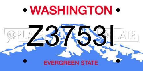 Z3753I Washington License Plate