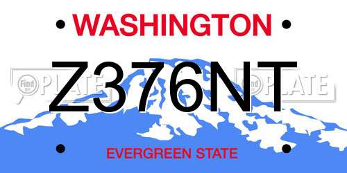 Z376NT Washington License Plate