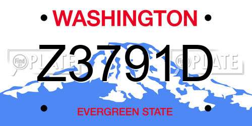 Z3791D Washington License Plate