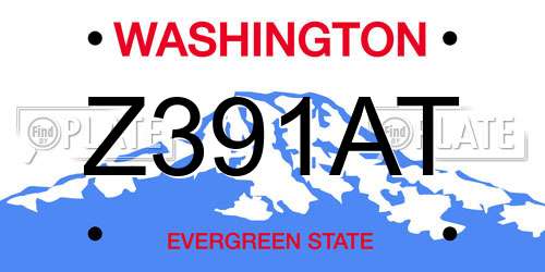 Z391AT Washington License Plate