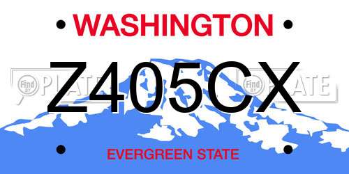 Z405CX Washington License Plate