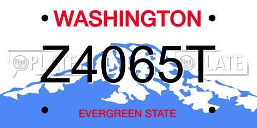 Z4065T Washington License Plate