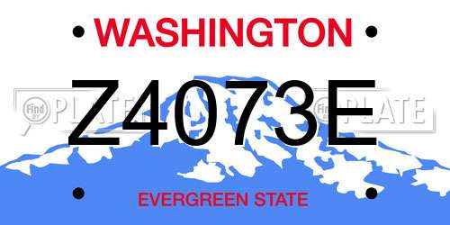 Z4073E Washington License Plate