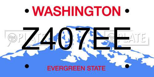Z407EE Washington License Plate