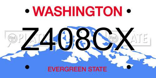 Z408CX Washington License Plate
