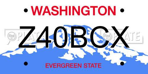 Z40BCX Washington License Plate