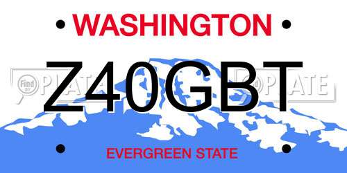 Z40GBT Washington License Plate