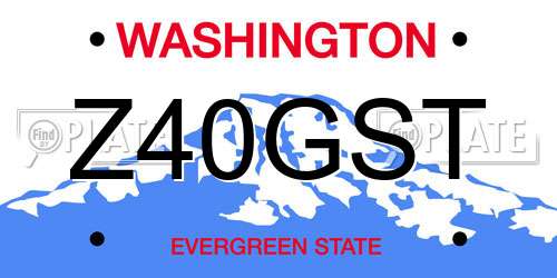 Z40GST Washington License Plate