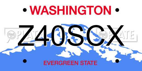 Z40SCX Washington License Plate