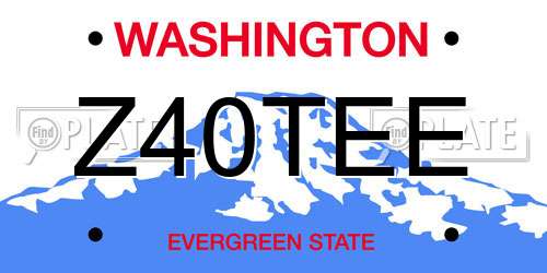 Z40TEE Washington License Plate