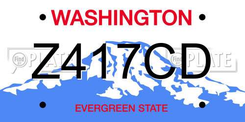 Z417CD Washington License Plate