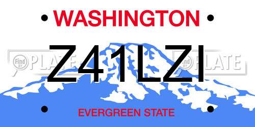 Z41LZI Washington License Plate