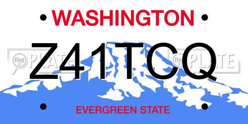 Z41TCQ Washington License Plate