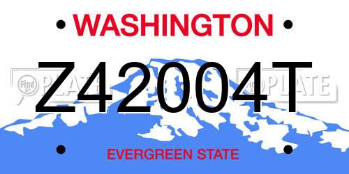 Z42004T Washington License Plate