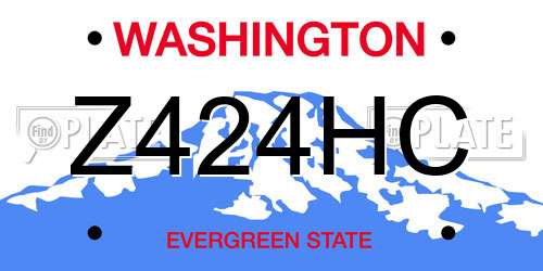 Z424HC Washington License Plate