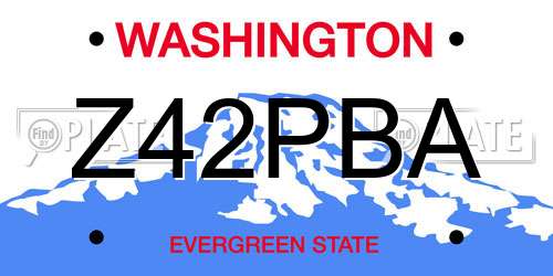 Z42PBA Washington License Plate