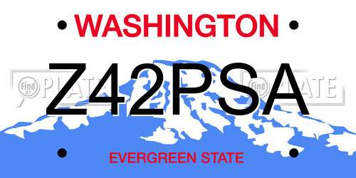Z42PSA Washington License Plate