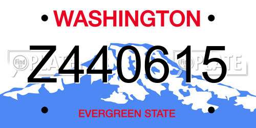 Z440615 Washington License Plate