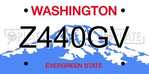 Z440GV Washington License Plate