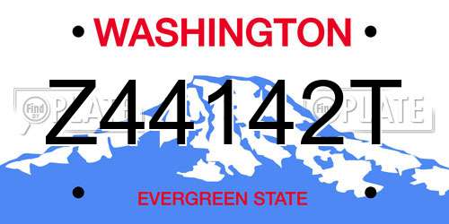 Z44142T Washington License Plate