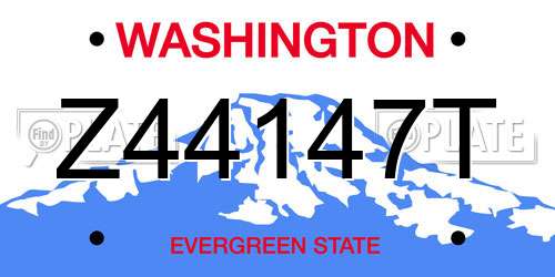 Z44147T Washington License Plate
