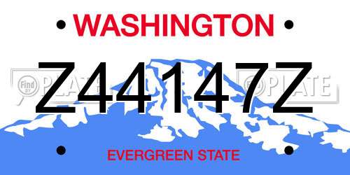 Z44147Z Washington License Plate