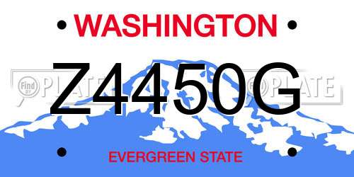 Z4450G Washington License Plate