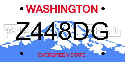 Z448DG Washington License Plate