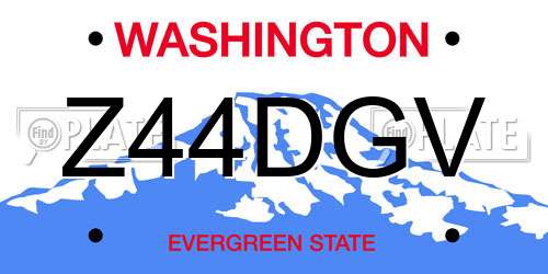 Z44DGV Washington License Plate