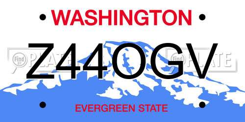 Z44OGV Washington License Plate