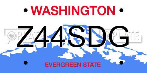 Z44SDG Washington License Plate